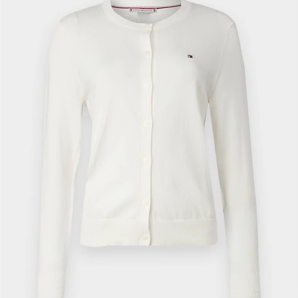 Tommy Hilfiger 100% Cotton White Button Cardigan - Picture 2 of 2